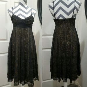 EUC * Betsey Johnson Black Lace Floral Dress